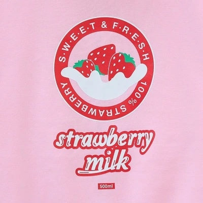 S4R-Strawberry Milk Cute Women's Casual Winter Long Sleeve Hoodies Sweatshirt Zipper Jacket Loose Style Pink & Lavendar
