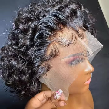 S4R-Brazilian Pixie Cut Wig Human Hair 13X1 Short Curly Lace Front Wigs Human Hair Short Curly Wigs For Black Women Human Hair