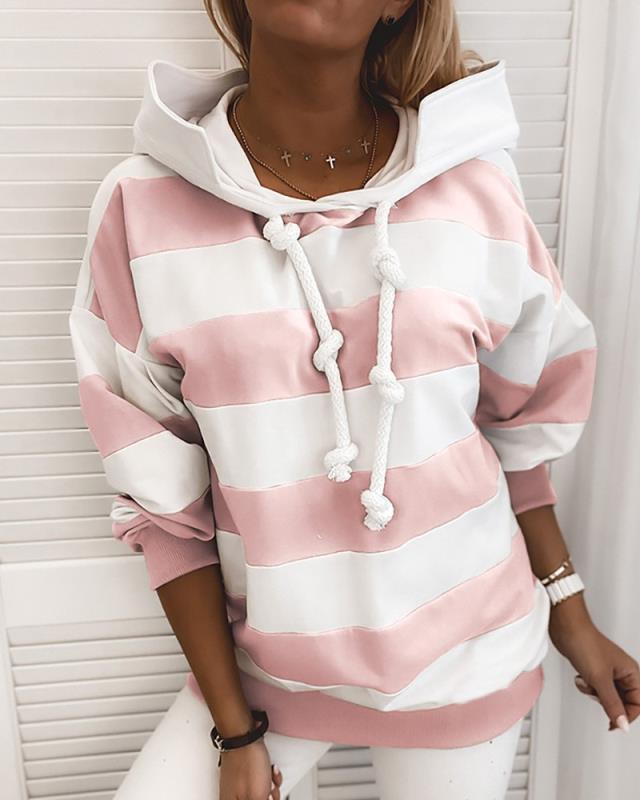 s4R-Women's Long-Sleeved Striped Thin Sweaters Women's Clothing Top Shirt