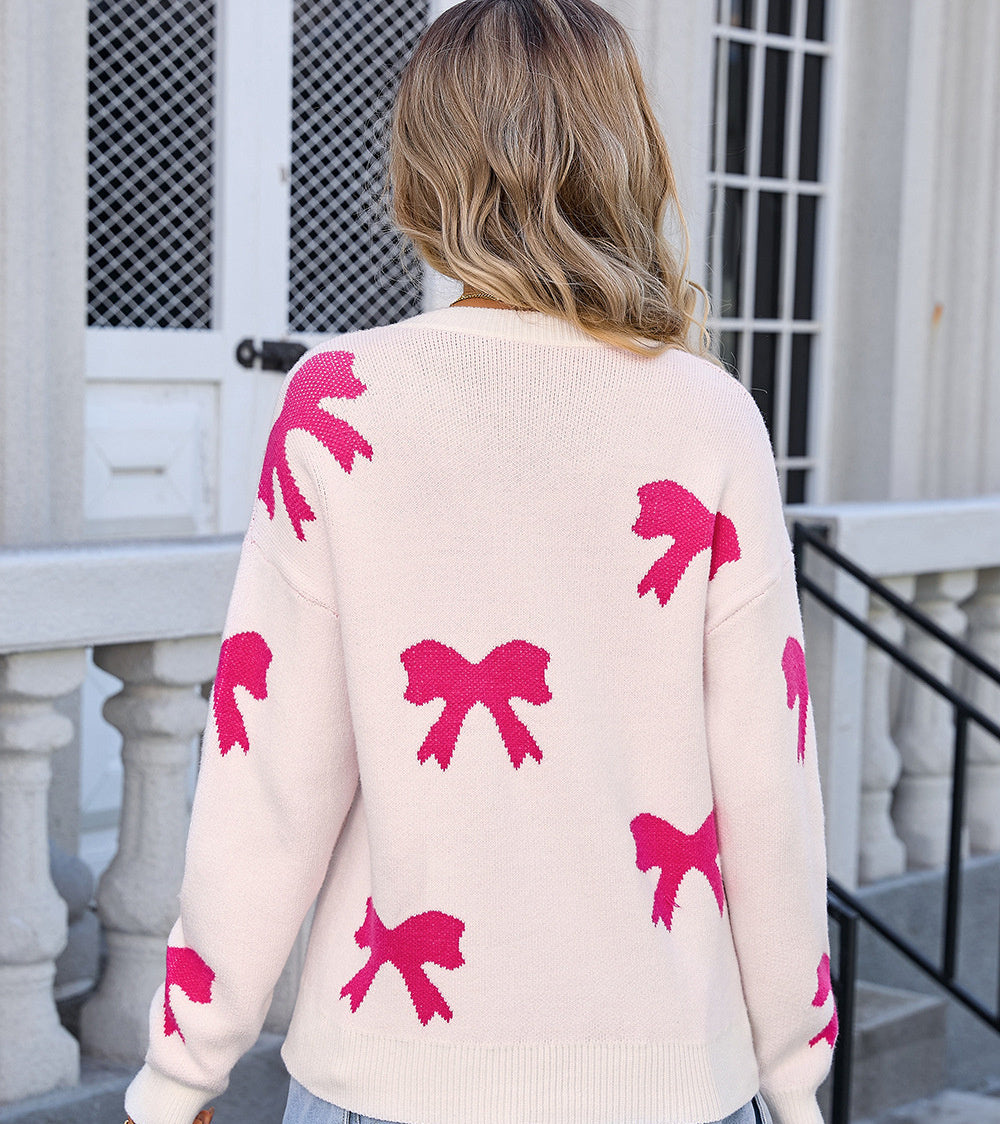 S4R-Sweaters Women's Clothing Knitwear Bow Pullover