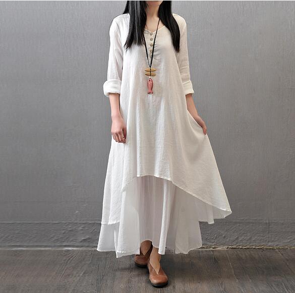 S4R-Two fake flax dresses