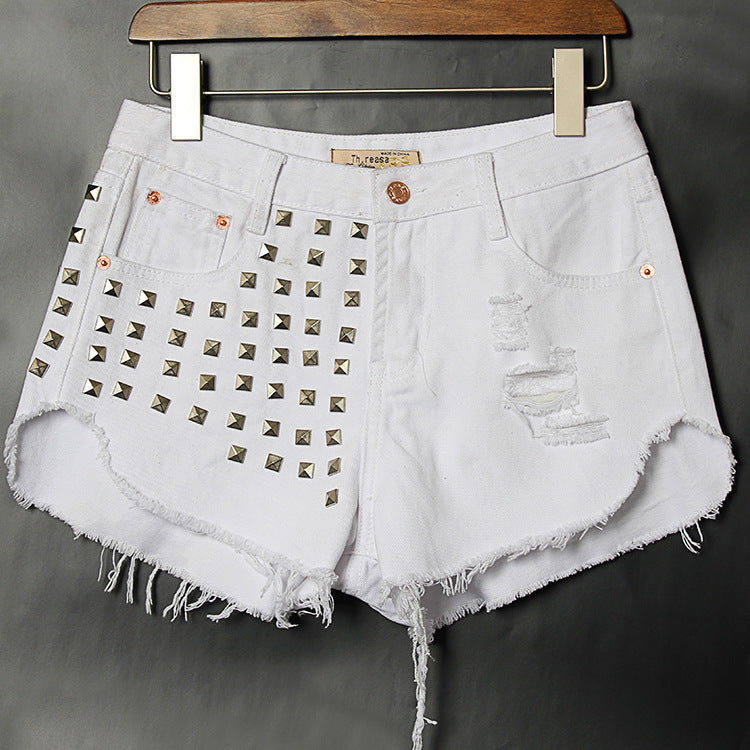 S4R-Denim high waist shorts