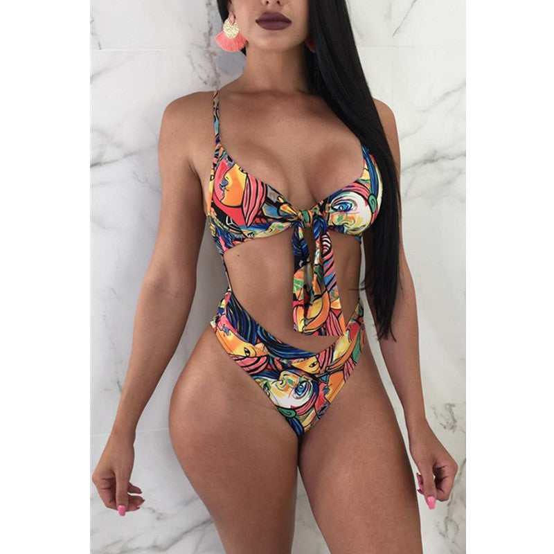 S4R-Bare chest lace one-piece swimsuit