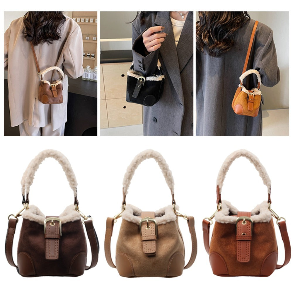 S4R-Crossbody Bags Women Shoulder Bag Casual Retro Plush Bag Versatile Plush Designer Bags Purse and Handbags Female Bags