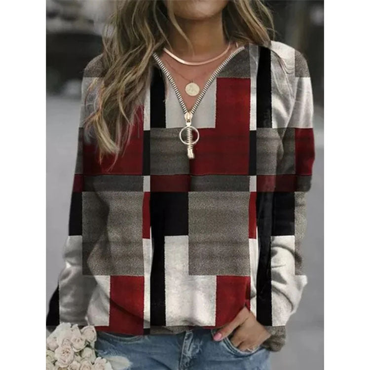 S4R-Women's Tops Checkered Sweaters Fleece Jackets