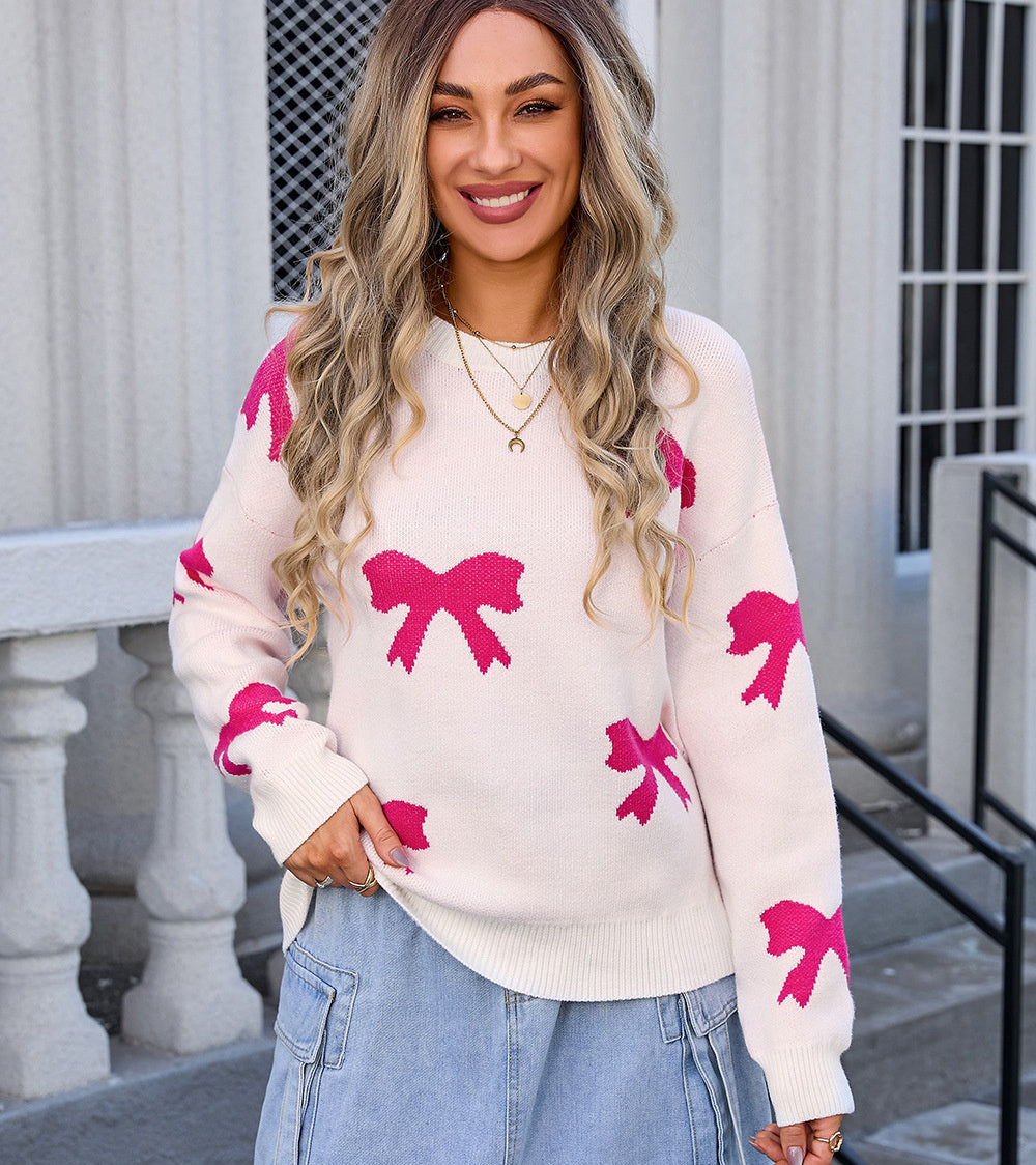 S4R-Sweaters Women's Clothing Knitwear Bow Pullover
