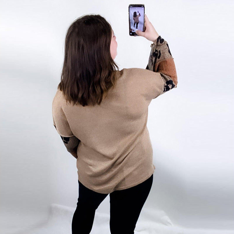 S4R-Leopard Print Long-sleeved Sweater For Women European And American Personalized