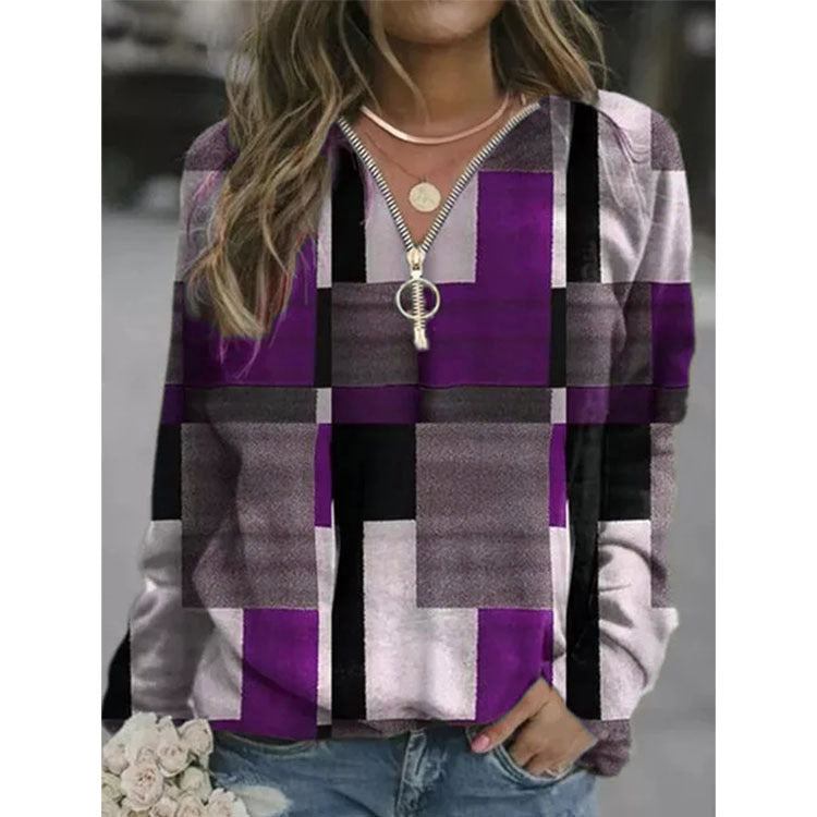 S4R-Women's Tops Checkered Sweaters Fleece Jackets