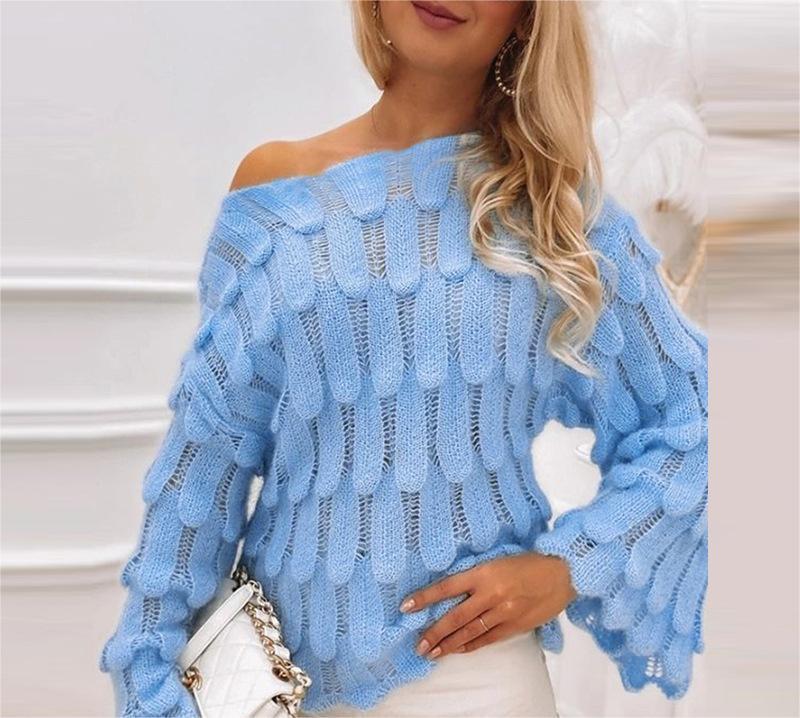 S4R-Autumn And Winter Elegant Texture Knitted Sweaters Women's Clothing