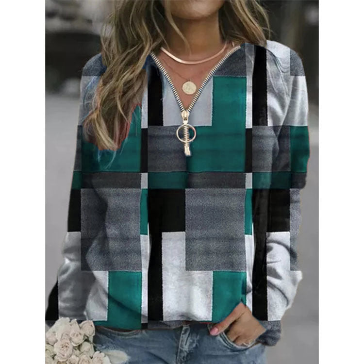 S4R-Women's Tops Checkered Sweaters Fleece Jackets