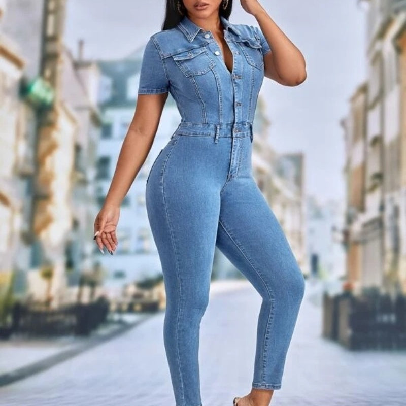 S4R-Fashion Skinny Denim Jumpsuit Women's Jeans